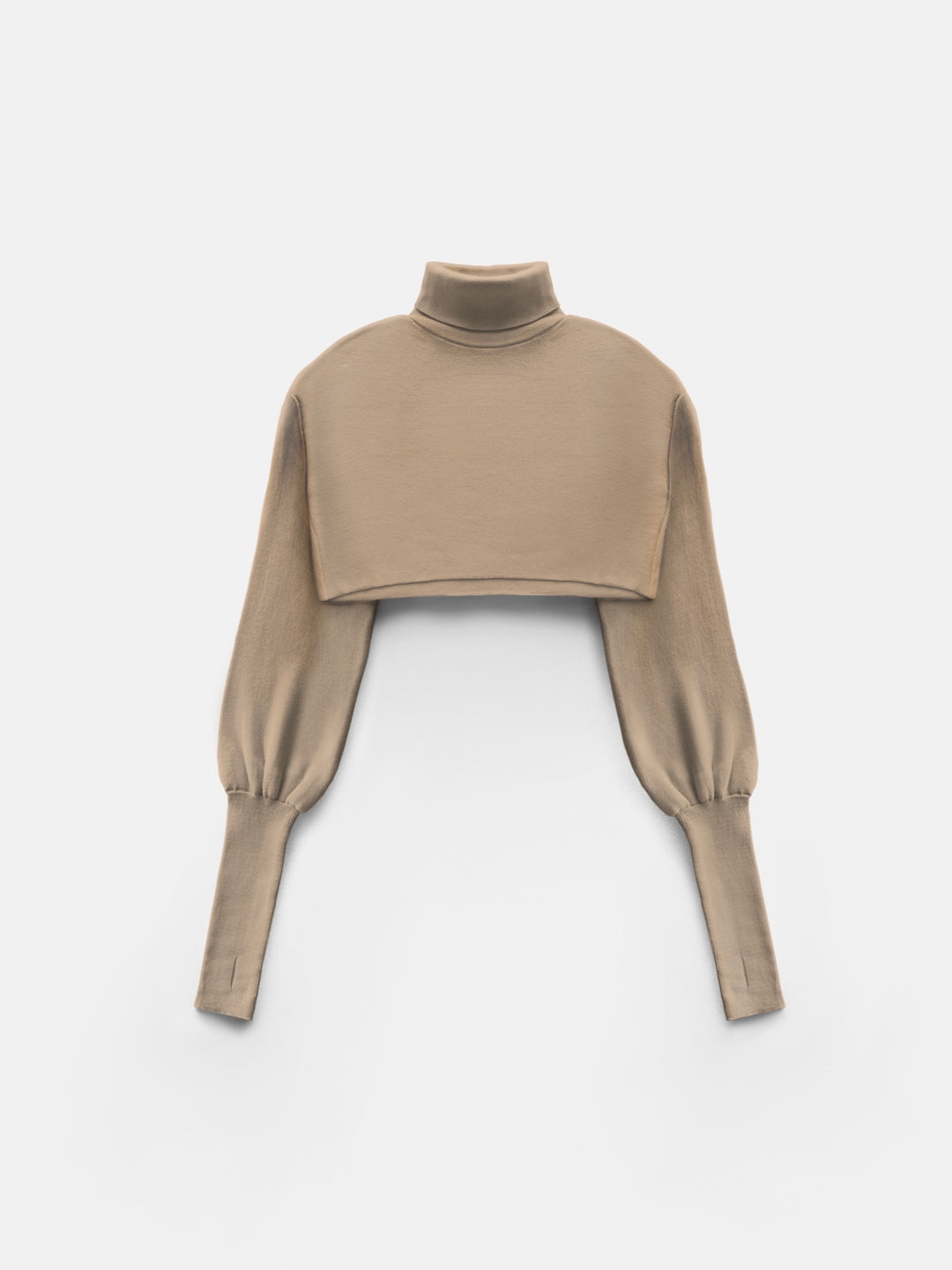 Crop Collar Sweater - Camel