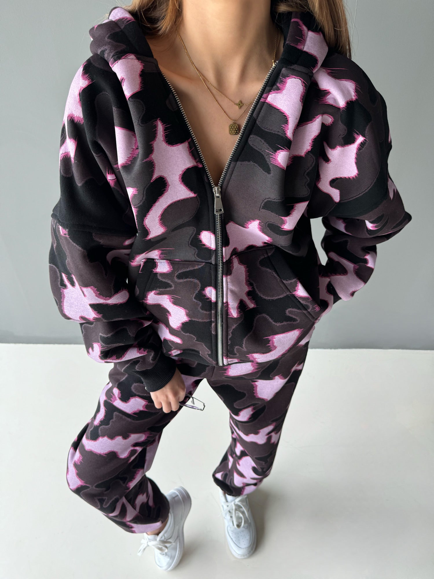 Oversized camo hotsell hoodie womens