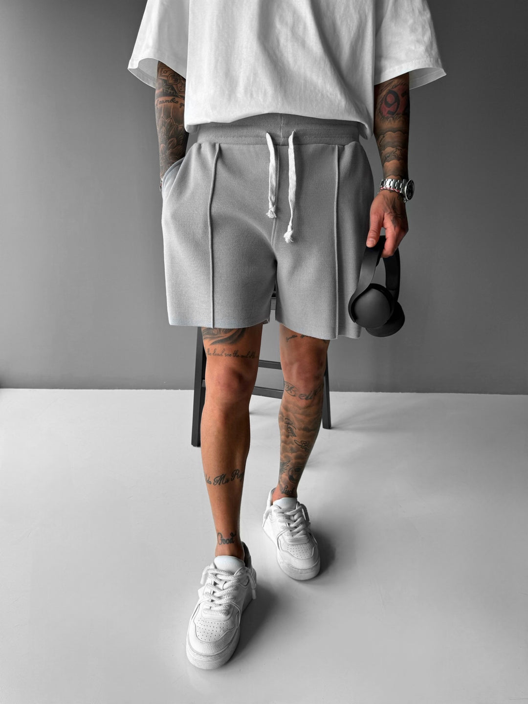 Loose Fit Seam Shorts - Grey