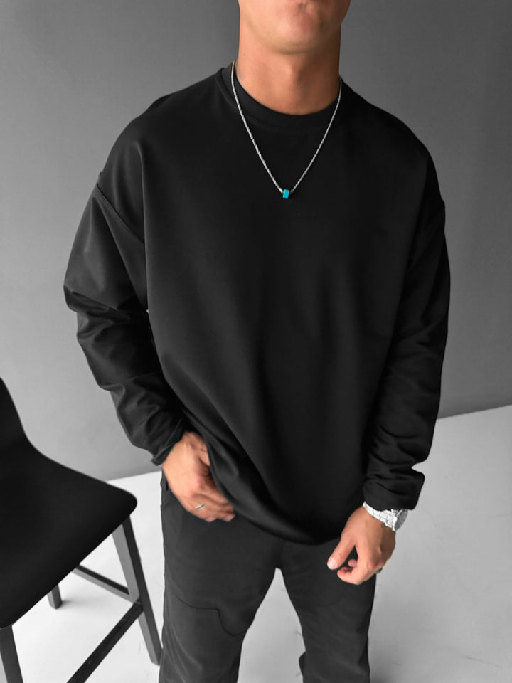Loose Fit Basic Sweater - Black