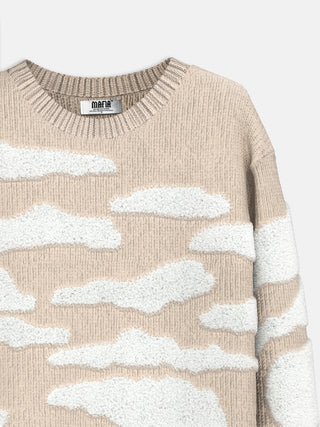 Oversize Knit Cloud Sweater - Beige