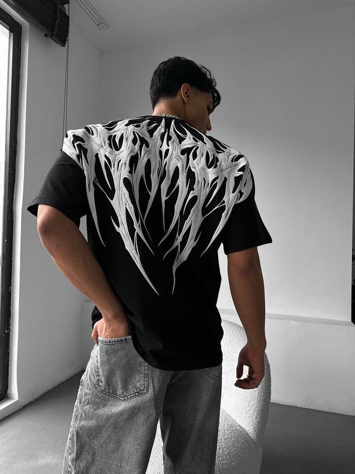 Oversize Mafia Tribal T-shirt - Black