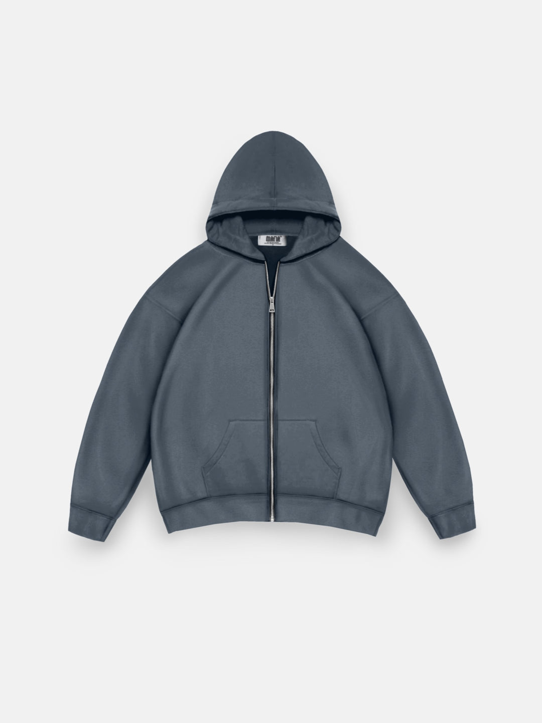 Oversize Basic Zipper Hoodie - Stormy Weather