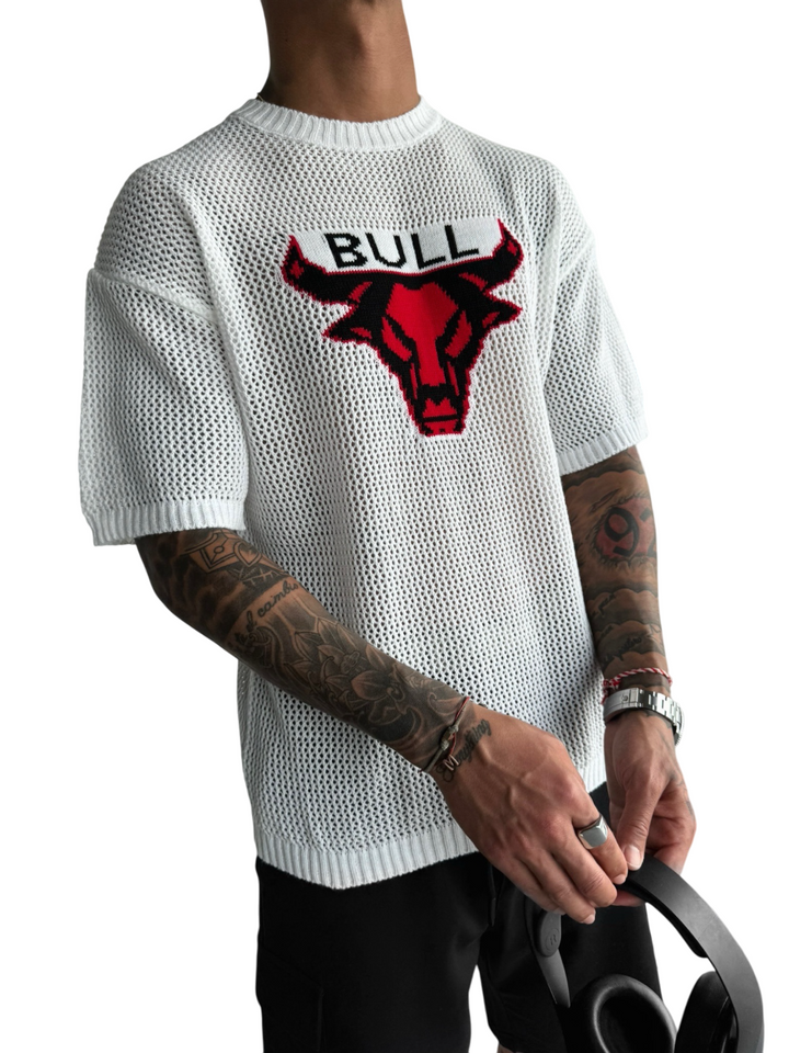 Oversize Bull Knit T-Shirt - White