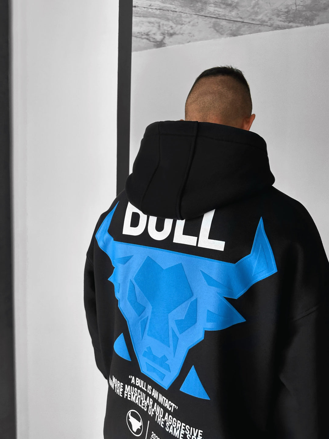 Oversize Bull Hoodie - Black and Blue
