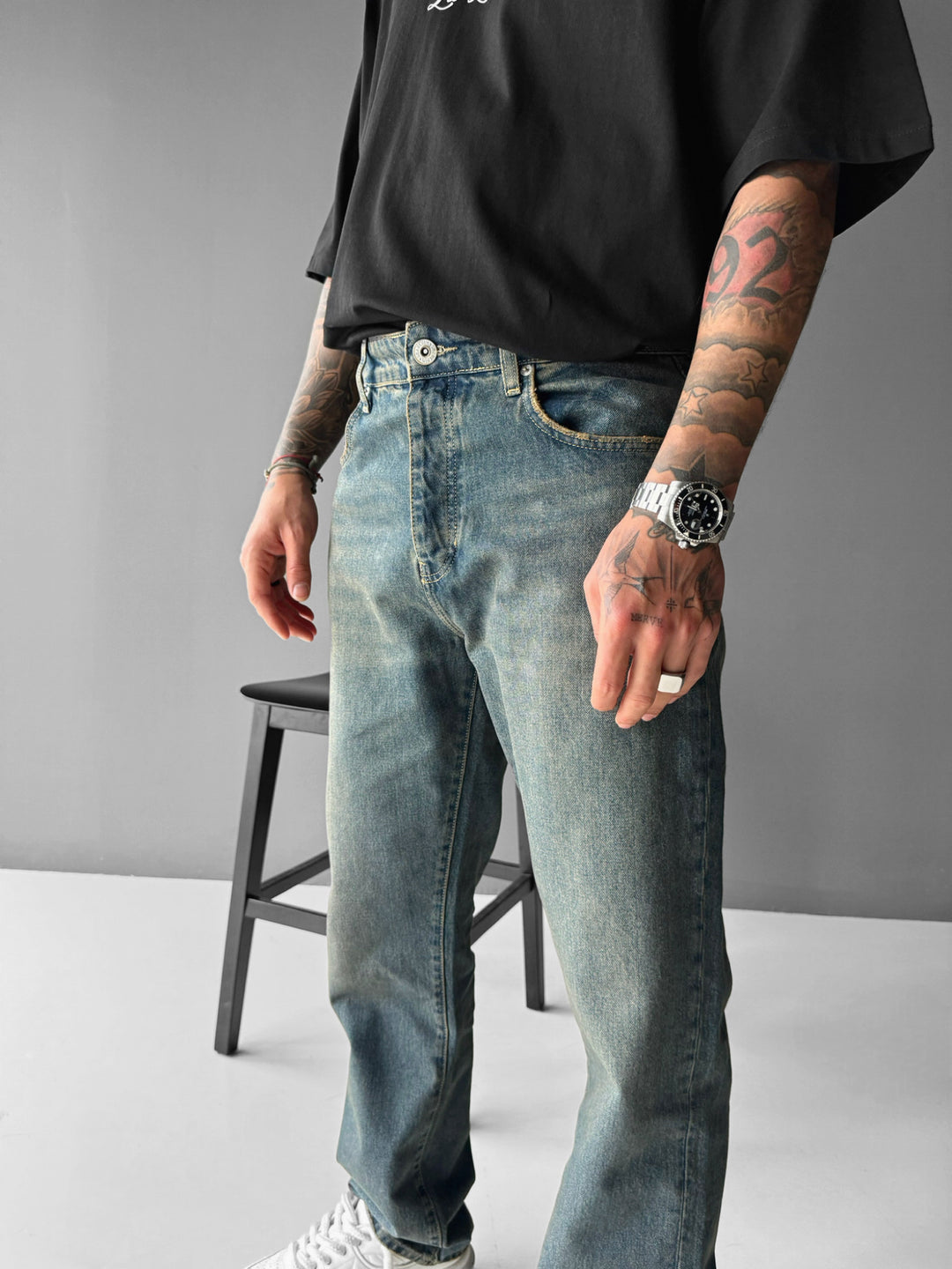 Baggy Washed Jeans - Rusty