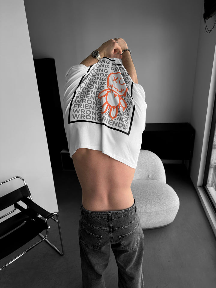 Oversize Wrong Friends T-shirt - Ecru