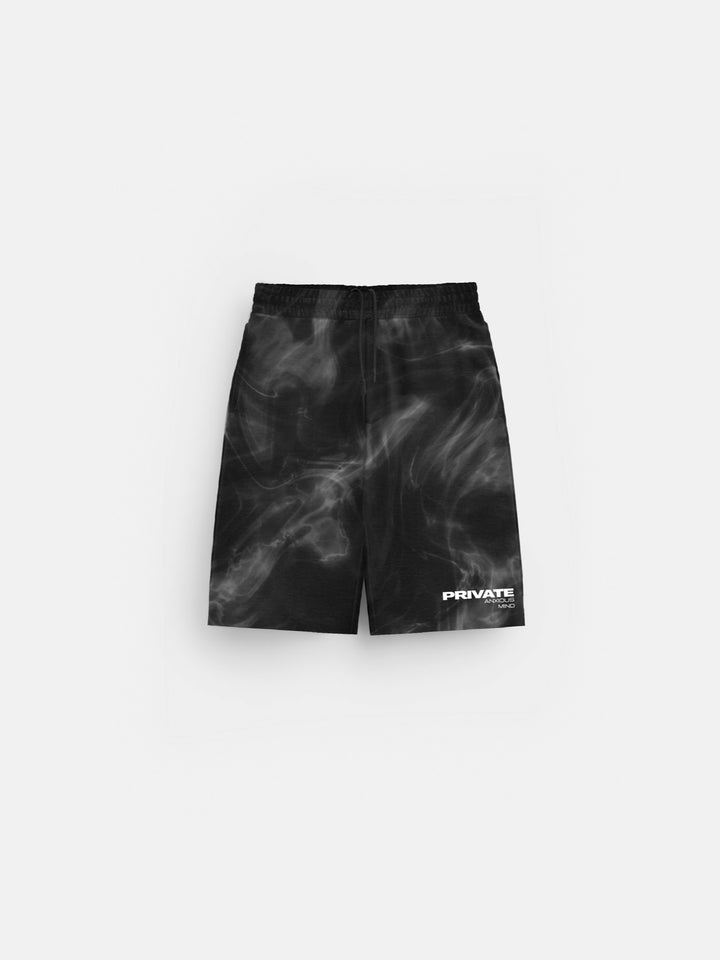 Oversize Private Smoke Shorts - Black and Grey