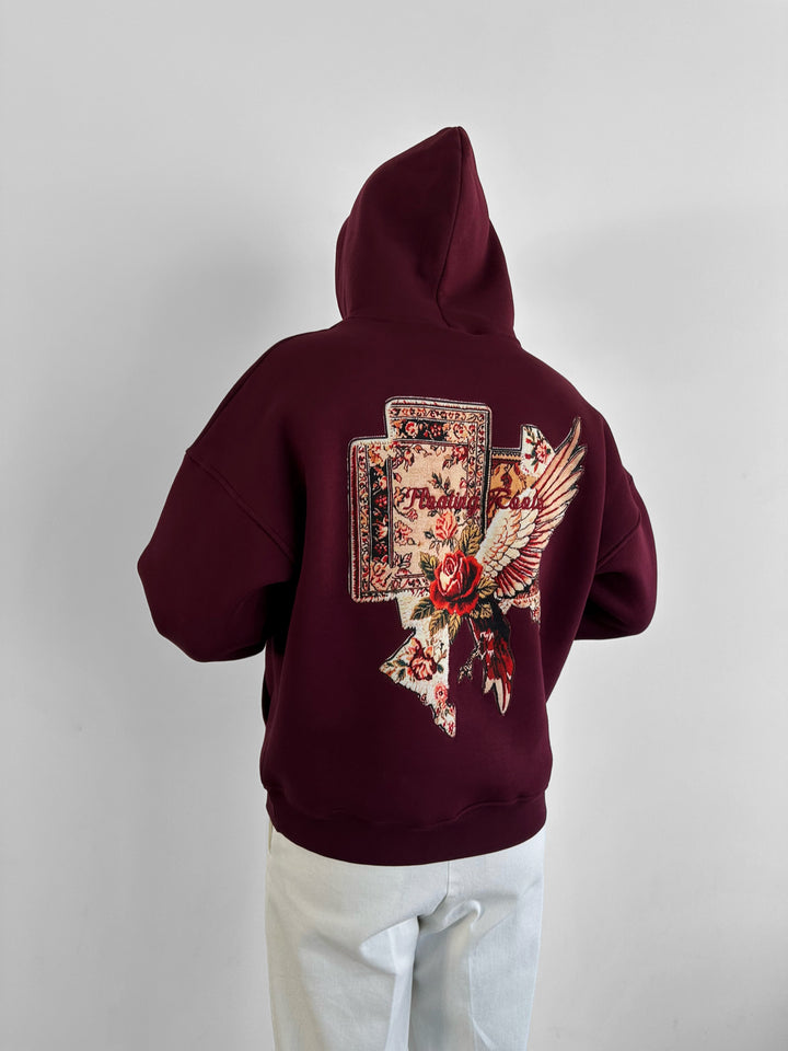 Oversize Floating Roots Hoodie - Bordeaux