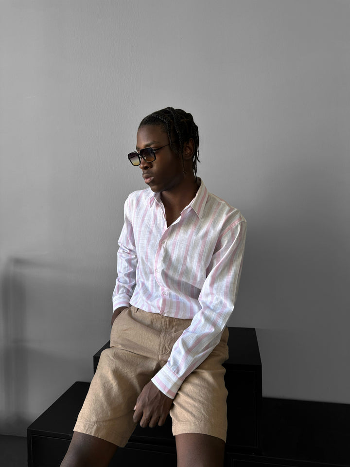 Regular Fit Striped Shirt - Pink