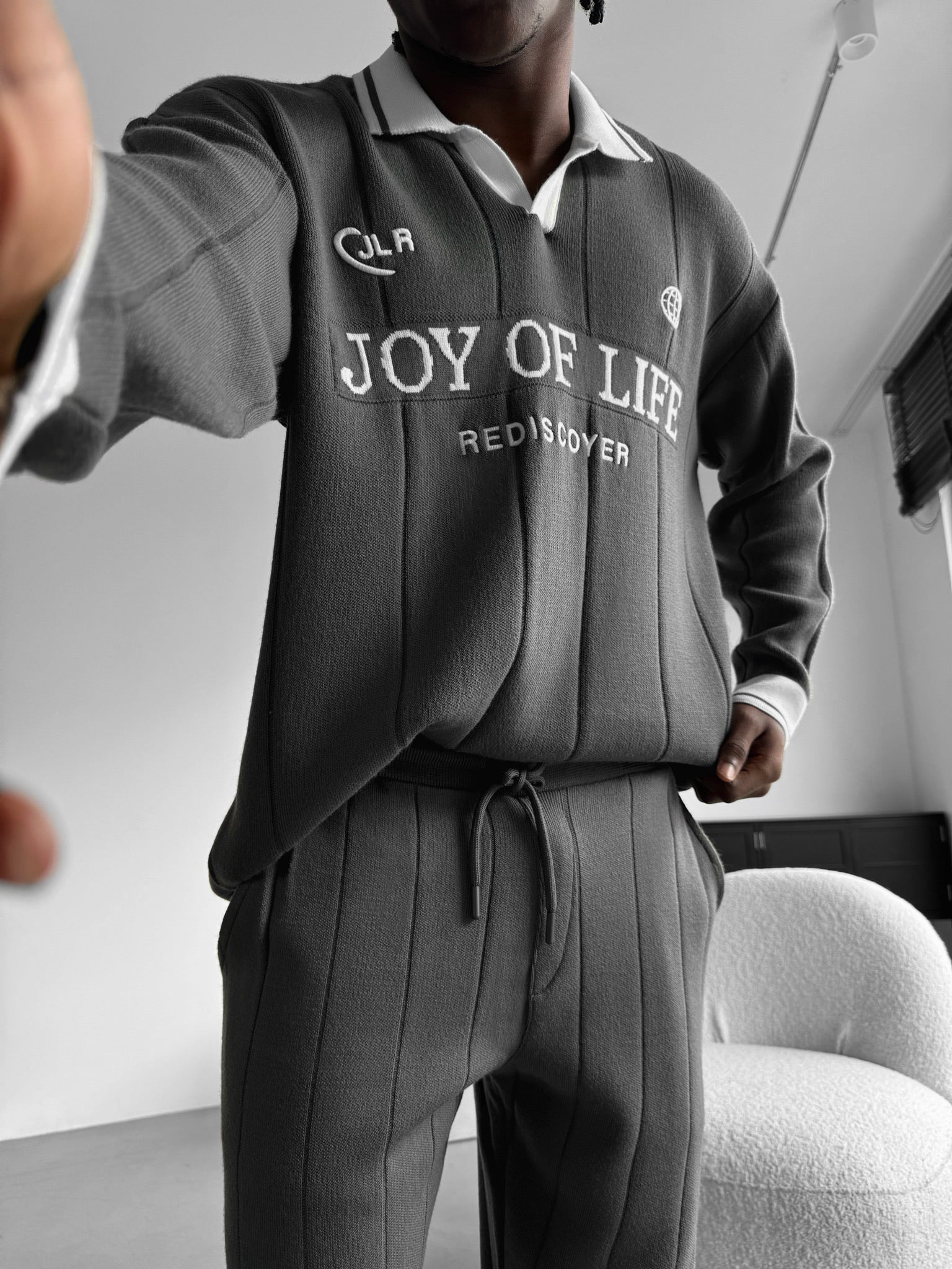 Loose Fit JLR Polo Sweater - Anthracite – Kleidermafia