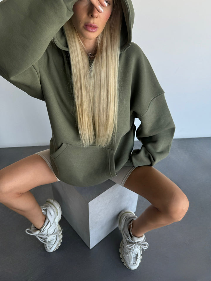 Oversize Basic Hoodie - Four Leaf Clover