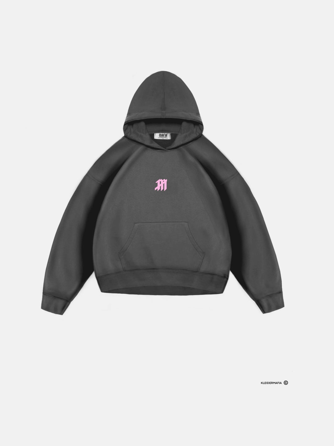 Oversize Women Mouse Hoodie - Anthracite and Pink