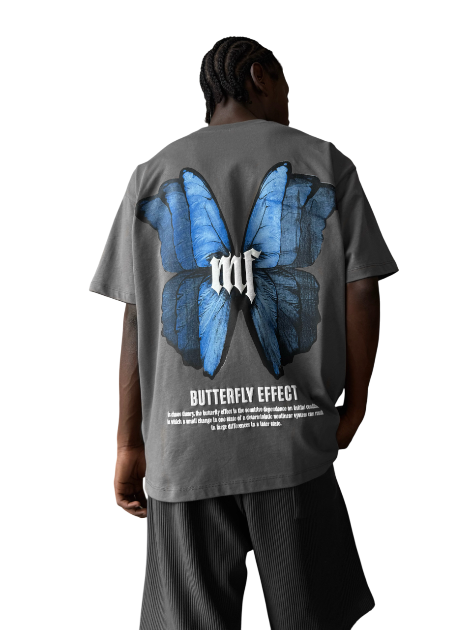 Oversize 'Butterfly Effect' T-Shirt - Anthracite