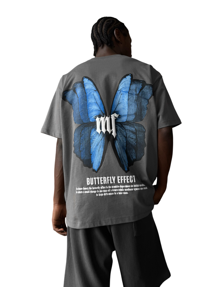 Oversize 'Butterfly Effect' T-Shirt - Anthracite
