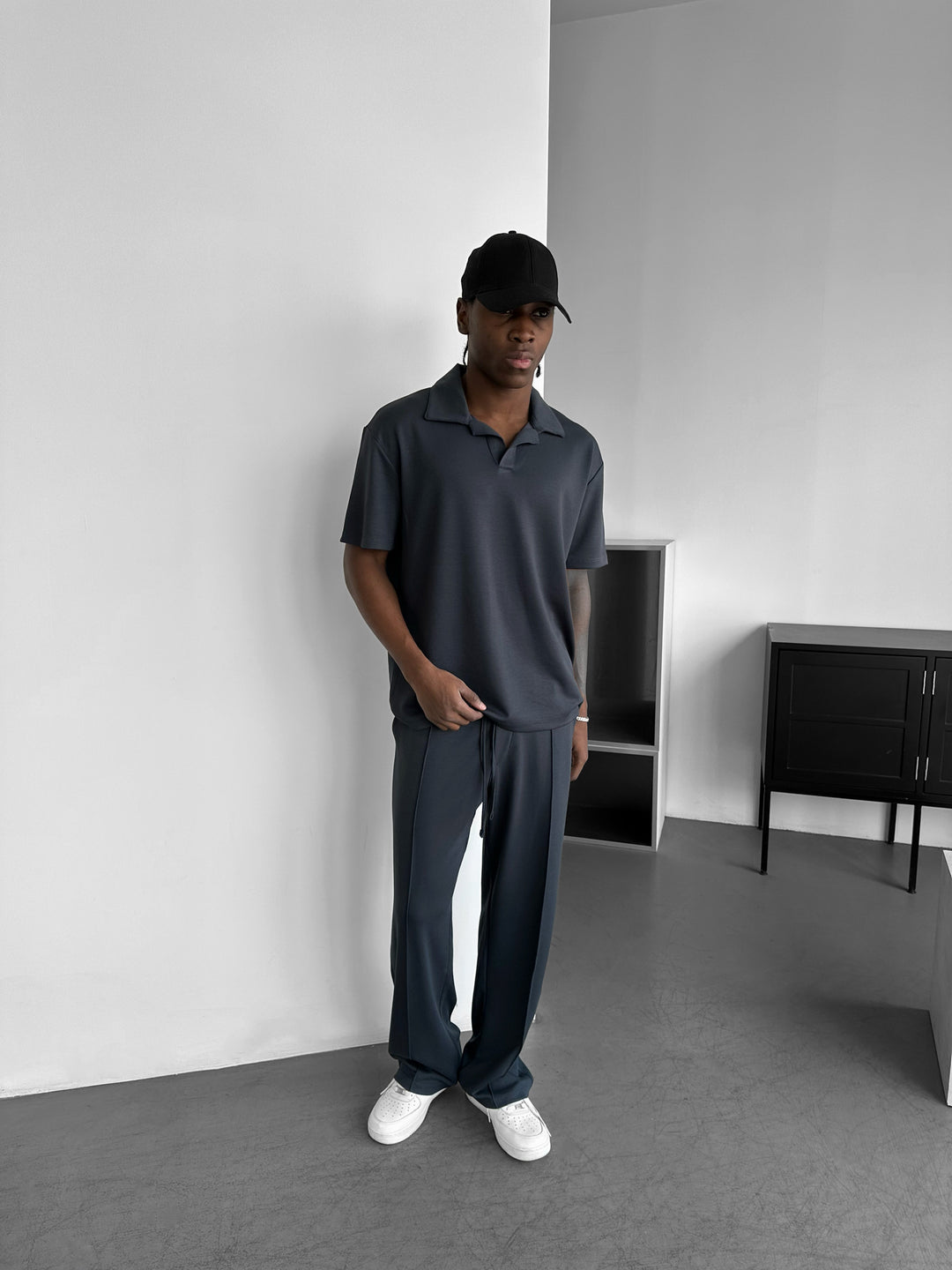 Loose Fit Polo T-shirt - Stormy Weather