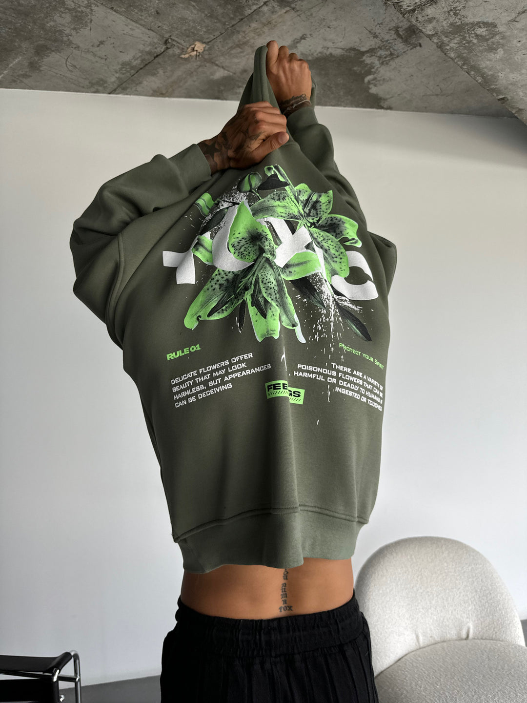 Oversize Toxic Hoodie - Four Leaf Clover