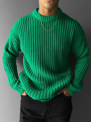 Oversize Heavy Knit Sweater - Forest Green