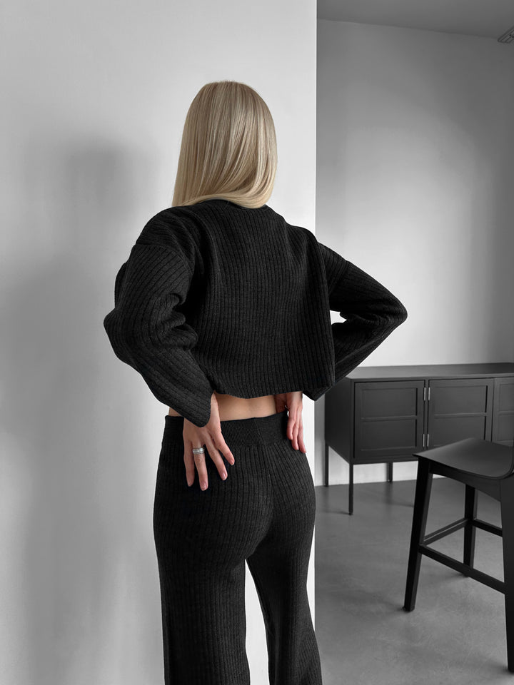 Short Knit Pullover - Anthracite