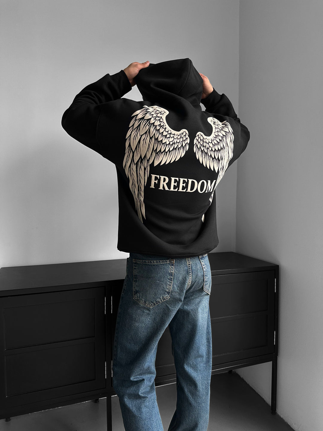 Oversize Freedom Hoodie - Black
