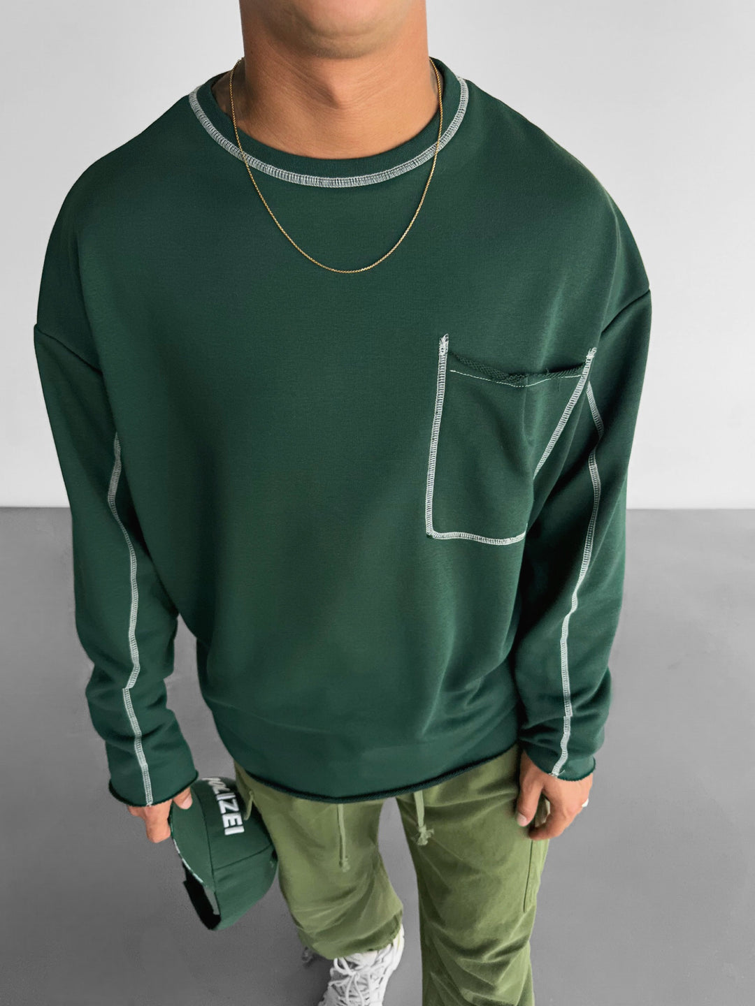 Oversize Seam Sweater - Green