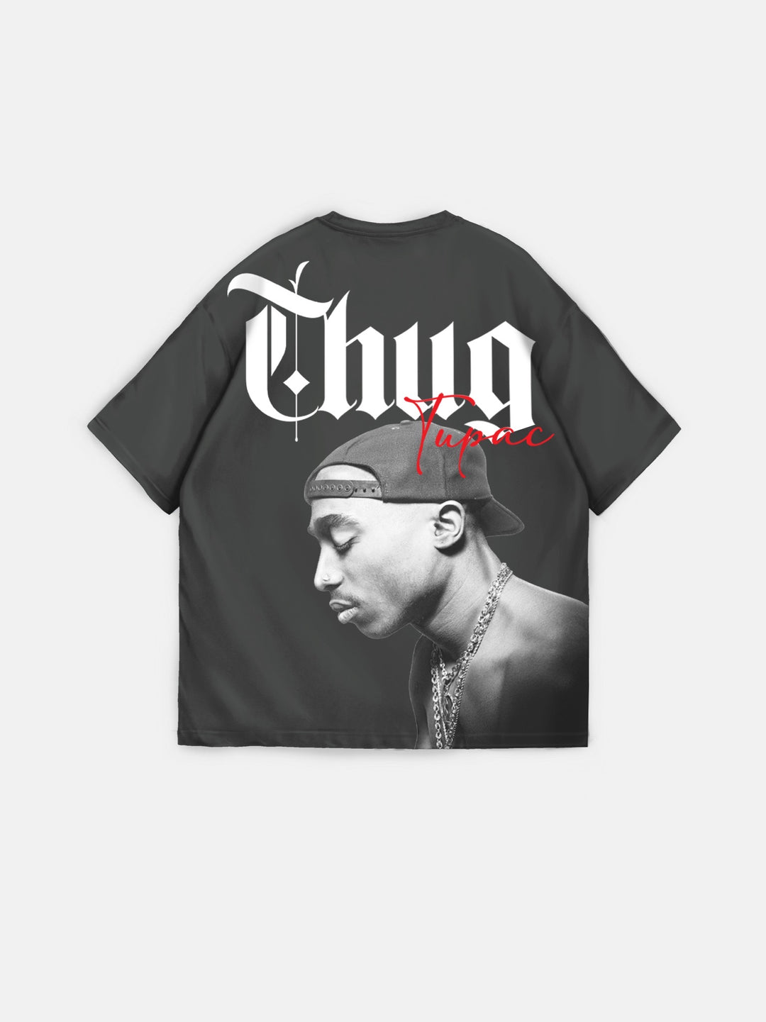 Oversize Thug Life T-shirt - Anthracite