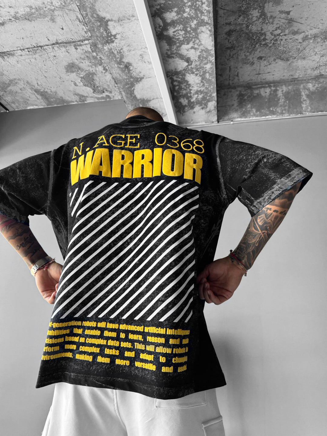 Oversize Warrior T-Shirt - Black and Yellow