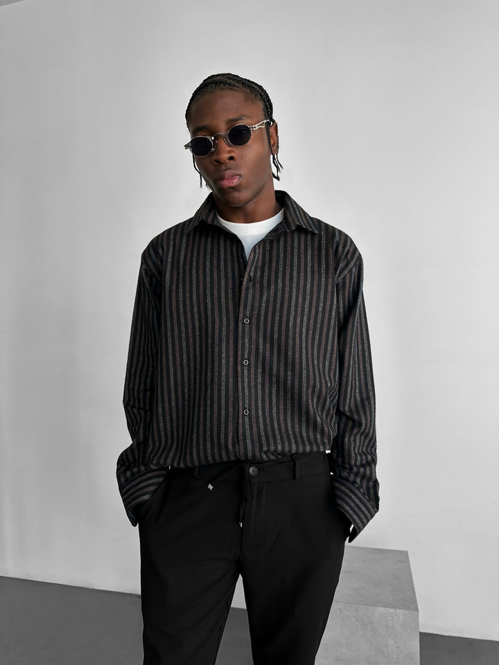 Thick Checked Winter Shirt - Brown