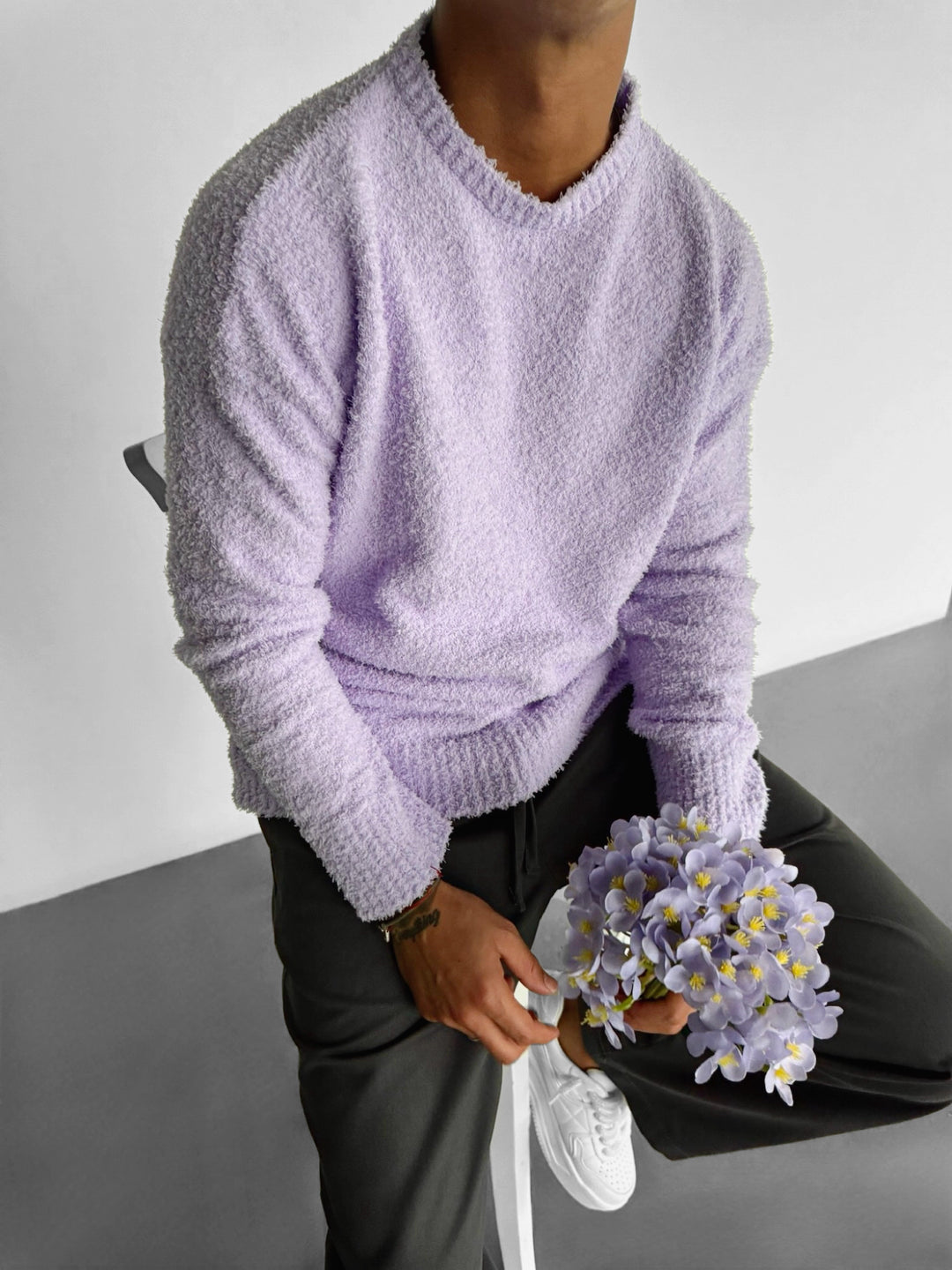 Oversize Plush Pullover - Lilac Whisper