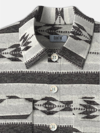Oversize Shirt with Pattern - Black
