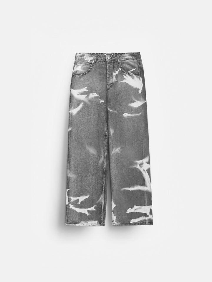 Baggy Partly Dyed Jeans - Anthracite