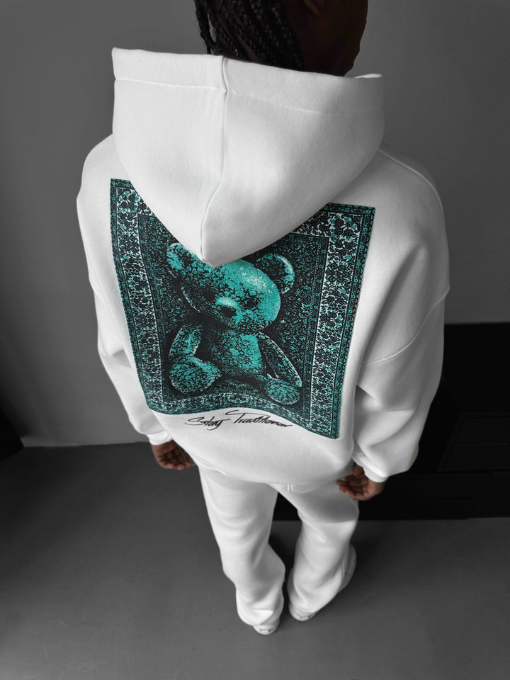 Oversize 'Stay Traditional' Hoodie - White