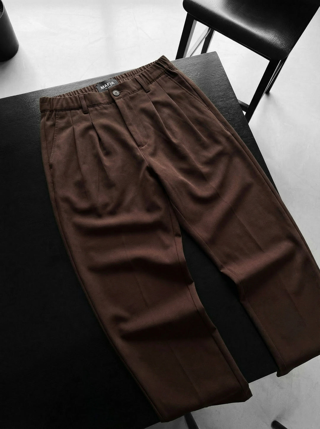 Baggy Chino Trousers - Brown