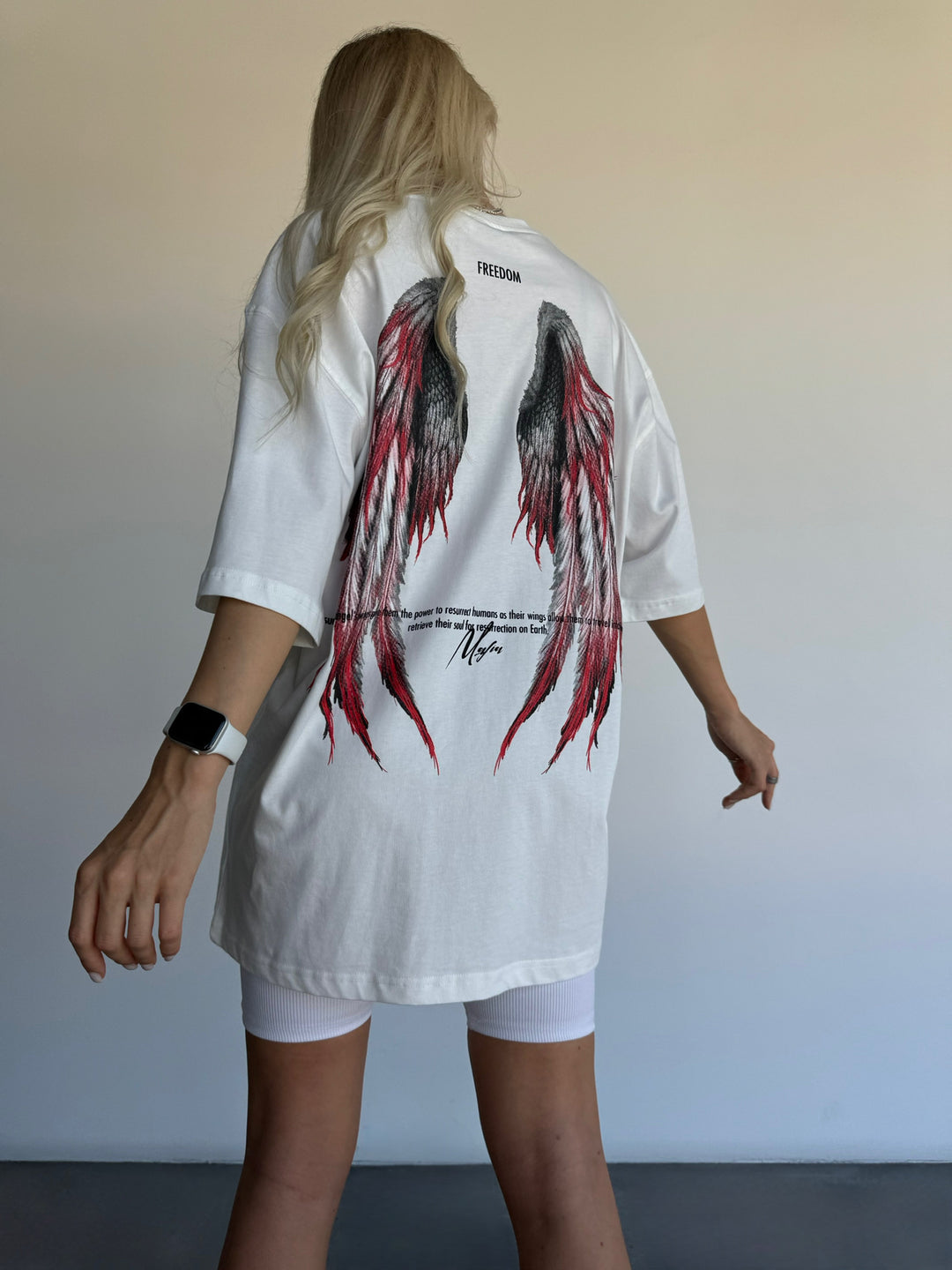 Oversize Angel Wings T-Shirt - White