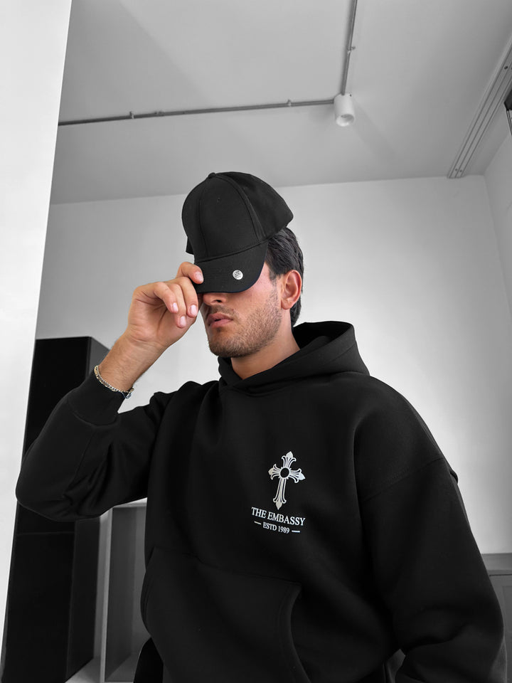 Oversize Angel Hoodie - Black