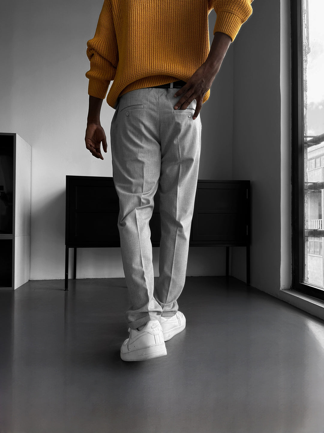 Comfort Pleated Trousers - Grey