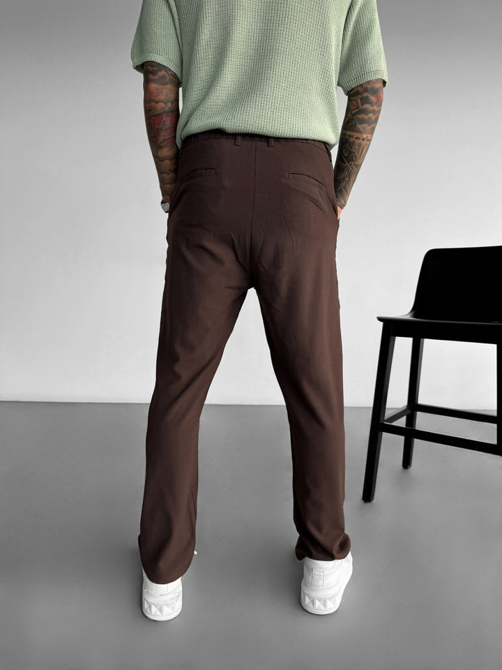 Baggy Chino Trousers - Brown