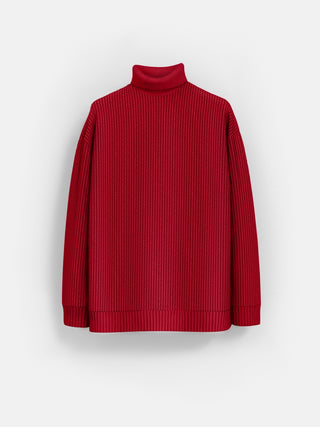 Oversize Collar Knit Sweater - Bordeaux