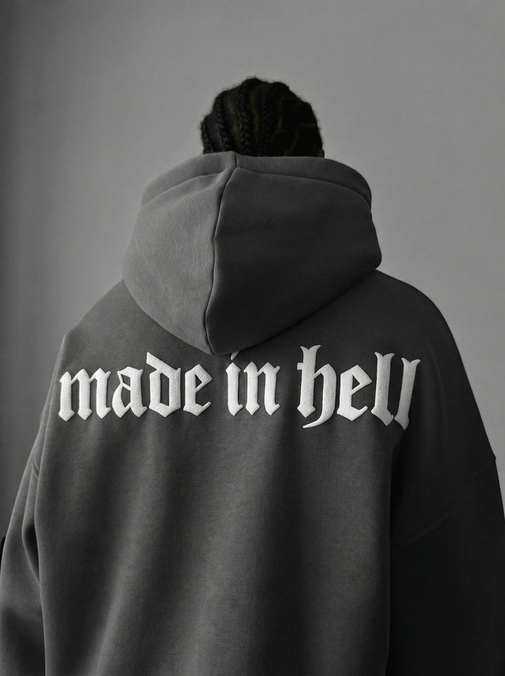 Oversize Made in Hell Hoodie - Anthracite