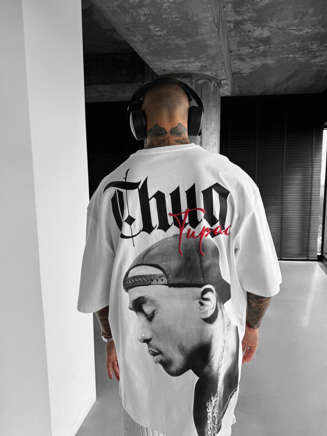 Oversize Thug Life T-shirt - Ecru