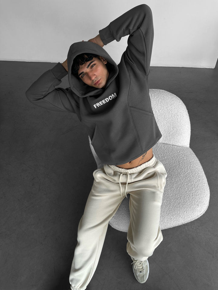 Oversize Stitches Hoodie - Anthracite