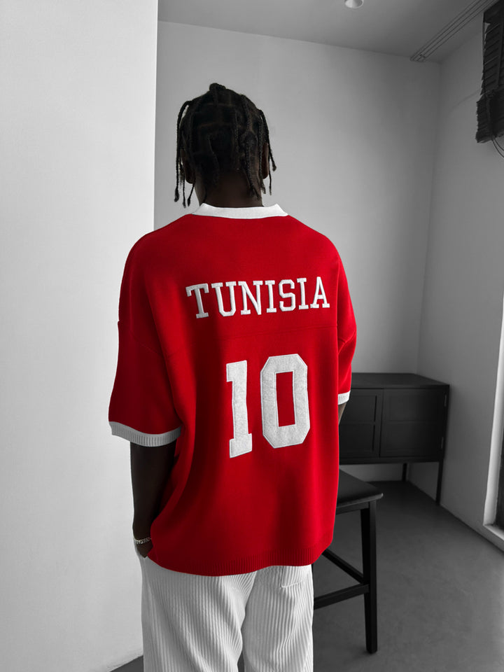 Oversize Tunisia Knit T-shirt - Red