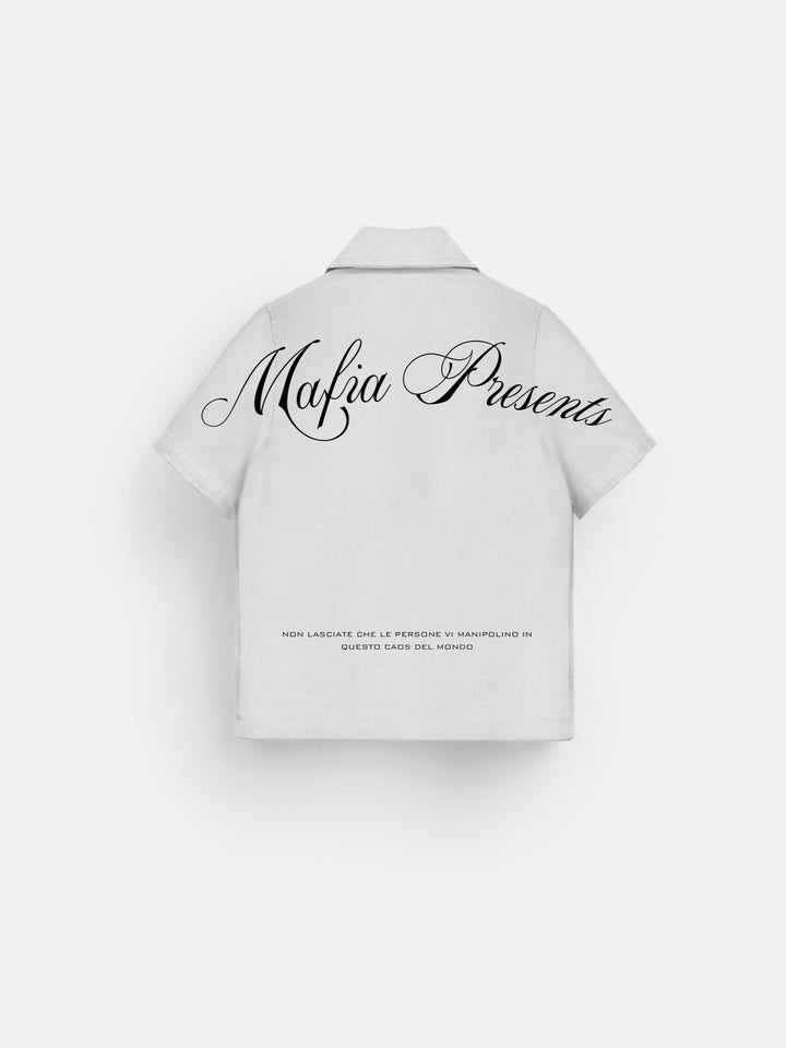 Oversize Mafia Presents Zipper T-shirt - Ecru