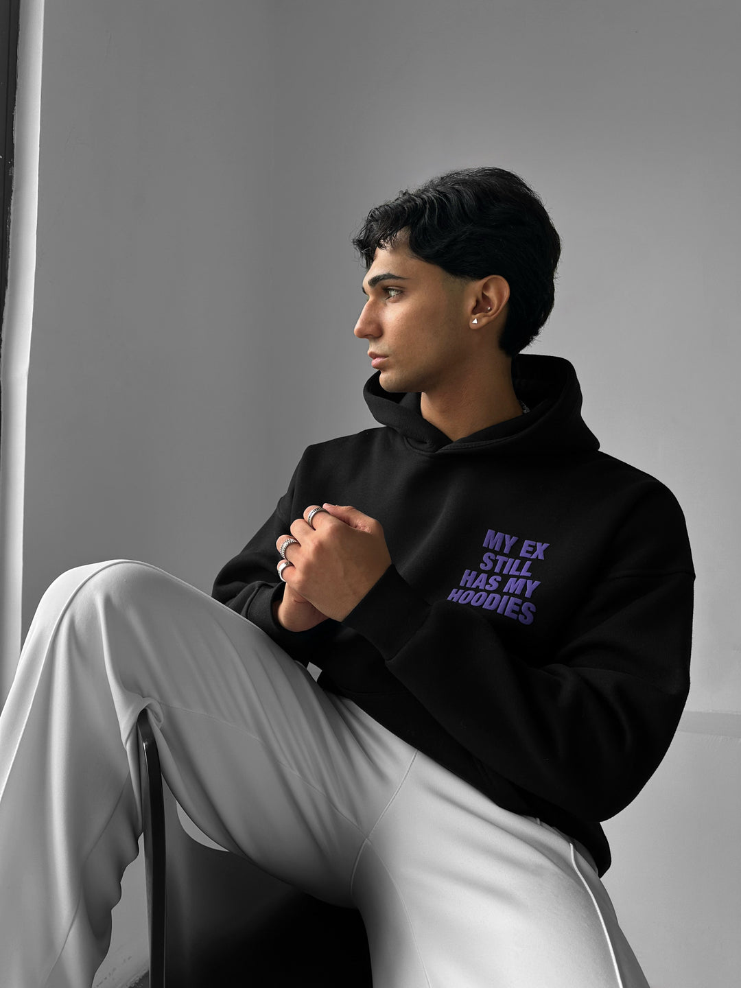 Oversize EX Part II Hoodie - Black and Purple