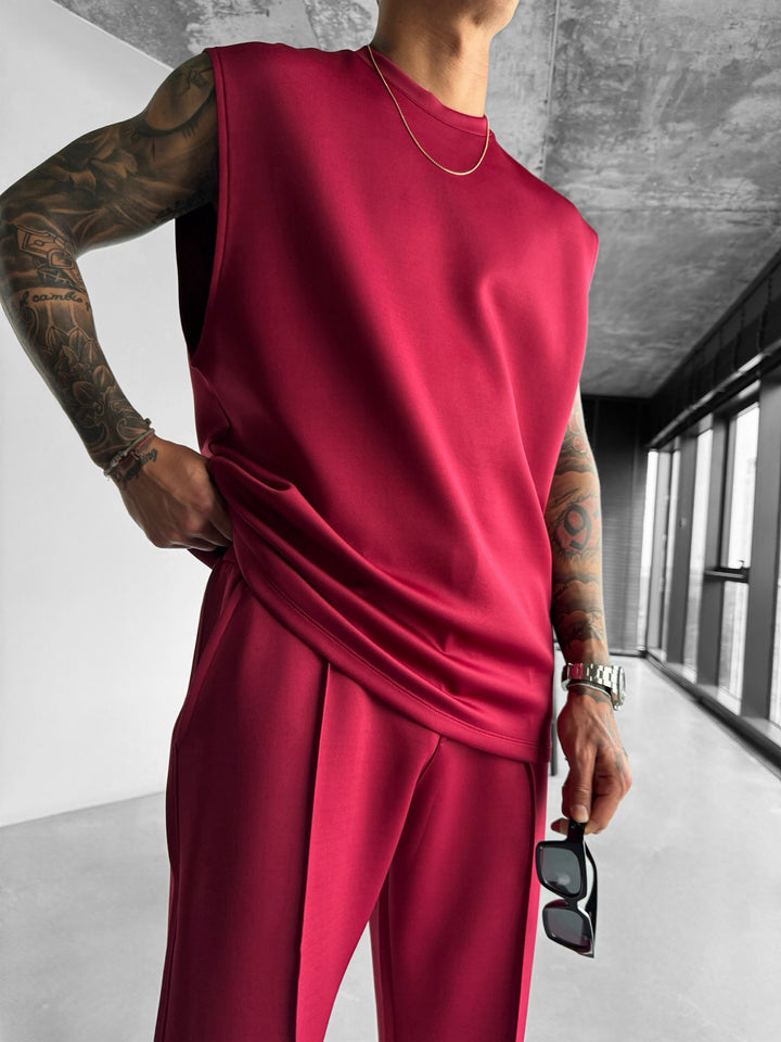 Oversize Diver Tanktop - Bordeaux