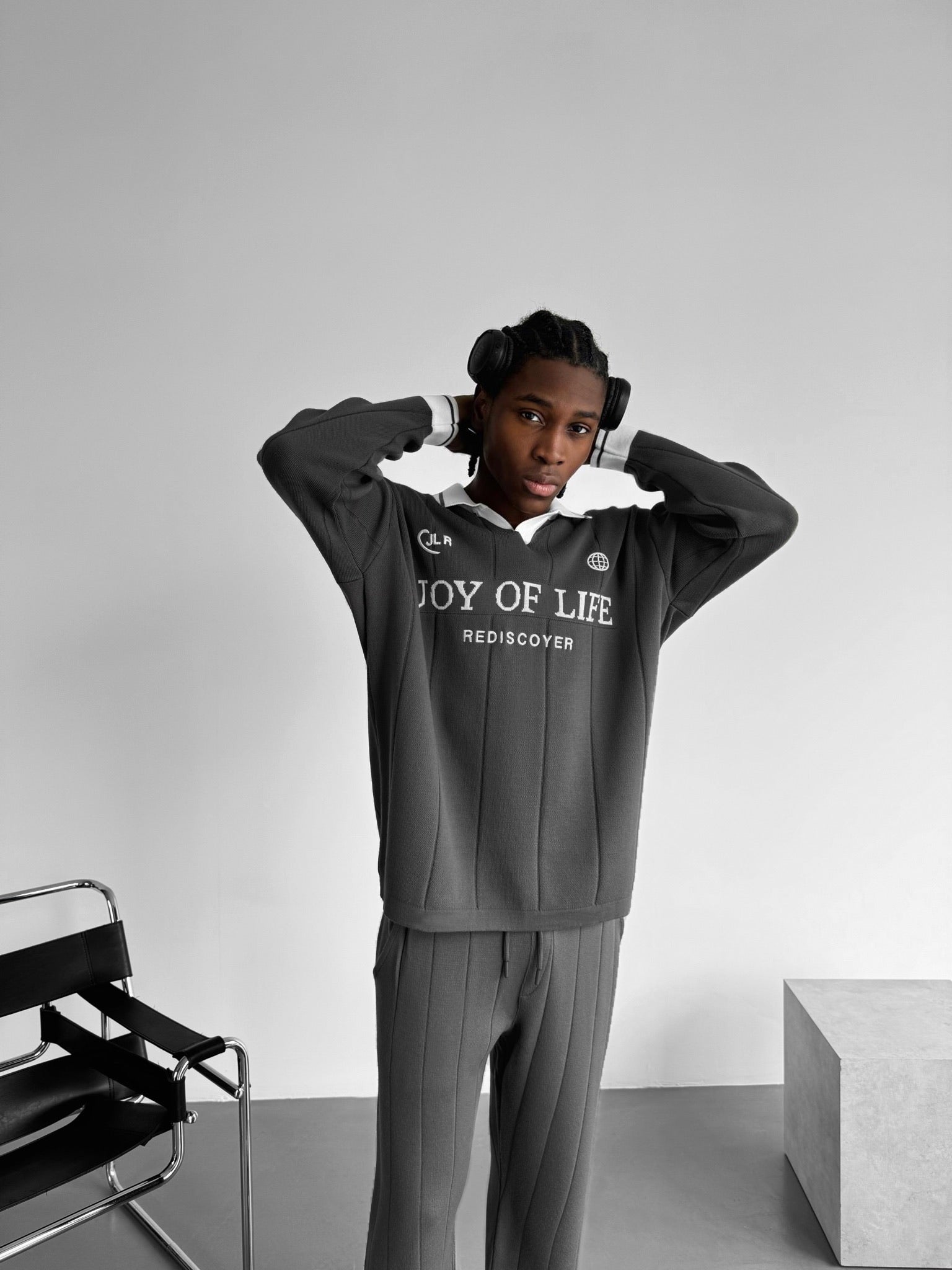 Loose Fit JLR Polo Sweater - Anthracite – Kleidermafia