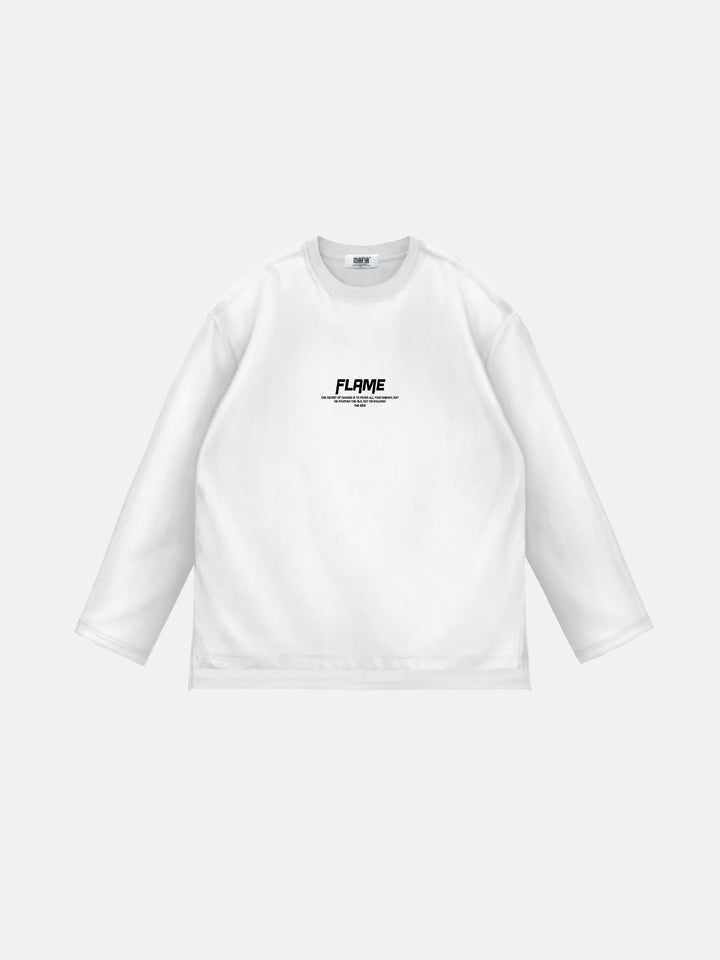 Oversize Flame Sweater - White