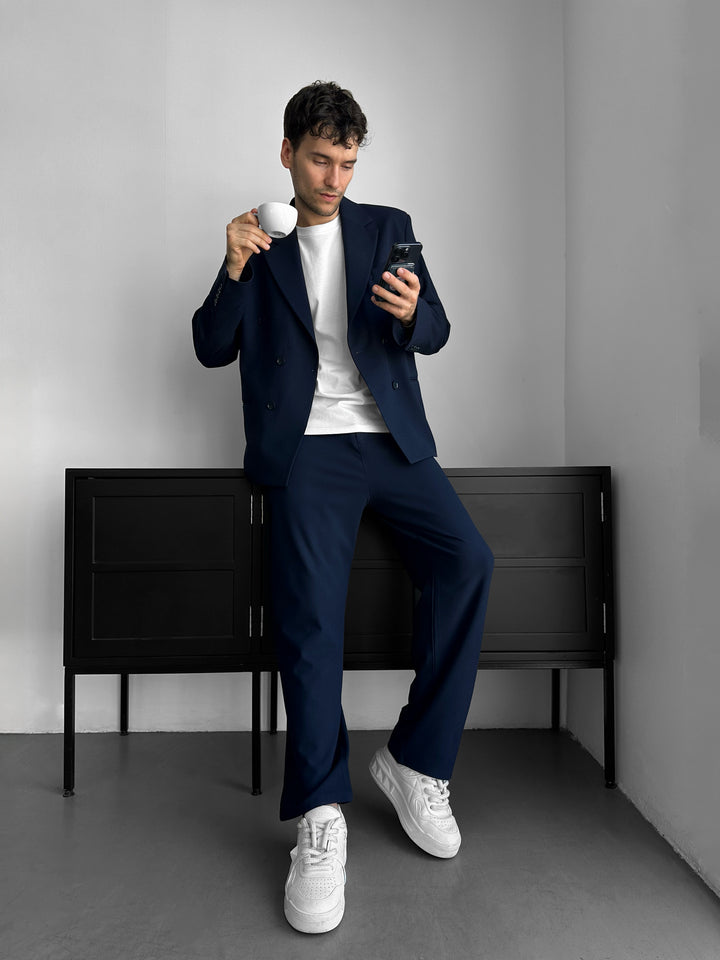 Oversize Tailored Suit - Navy Blue