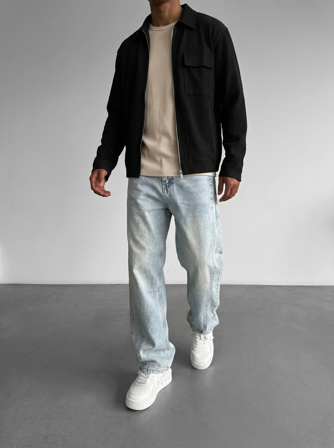 Relax Fit Line Jeans - Light Blue
