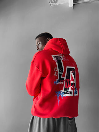 Oversize L.A. Hoodie - Red